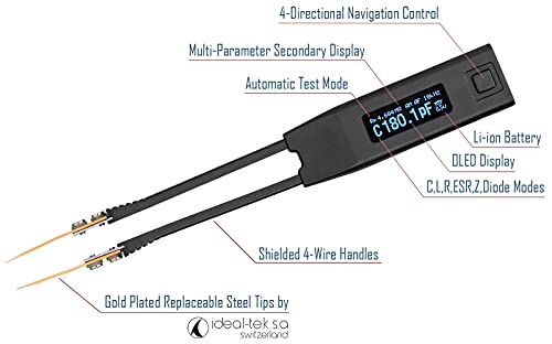 Smart Tweezers ST5-S Professional LCR Meter/ESR Meter with Spare Test Leads and Pocket Case