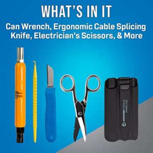 Jonard Tools TK-50 5 Piece Telecom Installer Kit with Can Wrench, Splicing Knife, Scissors, Probe Pick, and Tool Pouch