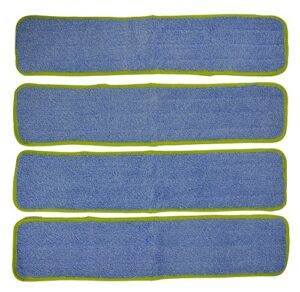 cleanaide microfiber wet mop pad refill, 24 inches, green, pack of 4