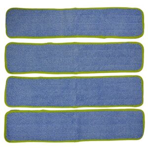 CleanAide Microfiber Wet Mop Pad Refill, 24 Inches, Green, Pack of 4