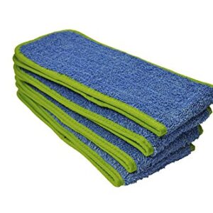 CleanAide Microfiber Wet Mop Pad Refill, 24 Inches, Green, Pack of 4