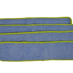 CleanAide Microfiber Wet Mop Pad Refill, 24 Inches, Green, Pack of 4