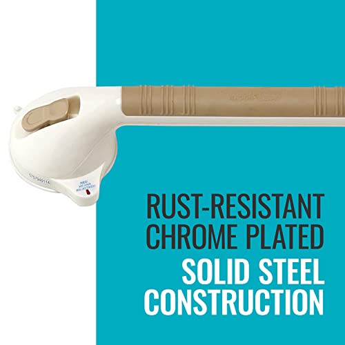 DMI Suction Cub Grab Bars for Bathroom, Shower Grab Bar, Shower Handles for Elderly, Grab Bars for Bathtubs and Showers, Suction Grab Bar for Shower, Tub Grab Bar, 16 Inch, Sand