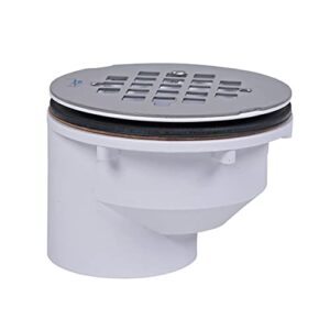 oatey 2 in. offset pvc shower drain with stainless steel strainer