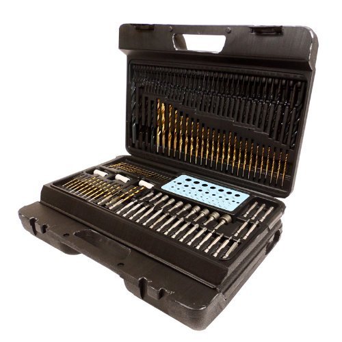 204 Piece Professional Drill Bit Set- Complete Wood Metal Masonry Kit