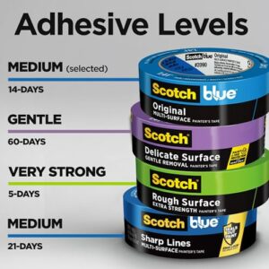 Scotch Painter's Tape Original Multi-Surface Painter's Tape, Blue, Paint Tape Protects Surfaces and Removes Easily, Multi-Surface Painting Tape for Indoor and Outdoor Use, 0.94 Inches x 60 Yards, 6 Rolls