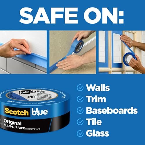 Scotch Painter's Tape Original Multi-Surface Painter's Tape, Blue, Paint Tape Protects Surfaces and Removes Easily, Multi-Surface Painting Tape for Indoor and Outdoor Use, 0.94 Inches x 60 Yards, 6 Rolls