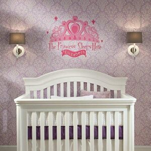 RoomMates RMK1787GM Princess Sleeps Here Peel and Stick Giant Wall Decal with Personalization , Pink