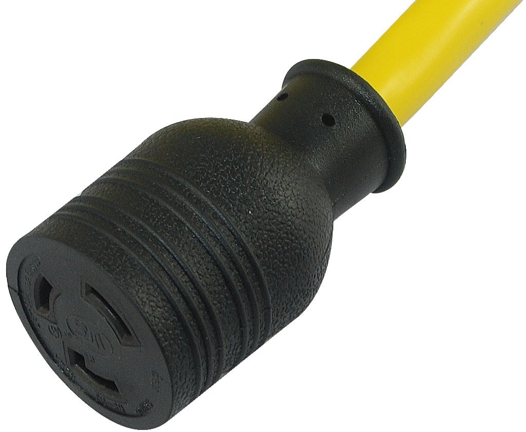 Conntek P515L530 1-Feet Generator Adapter 15-Amp U.S Plug to 30-Amp Locking Female Connector L5-30R , Yellow