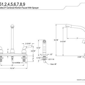 Kingston Brass KB751 Magellan 8" Centerset Kitchen Faucet, 7" Spout Reach, Polished Chrome