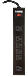 prime wire & cable pb801120 6-outlet metal power strip with 14-3 sjt 10-feet cord,black