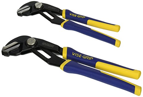 IRWIN VISE-GRIP GrooveLock Pliers Set, Straight Jaw, 2-Piece (1802532) Black, 2-pack (8", 10")