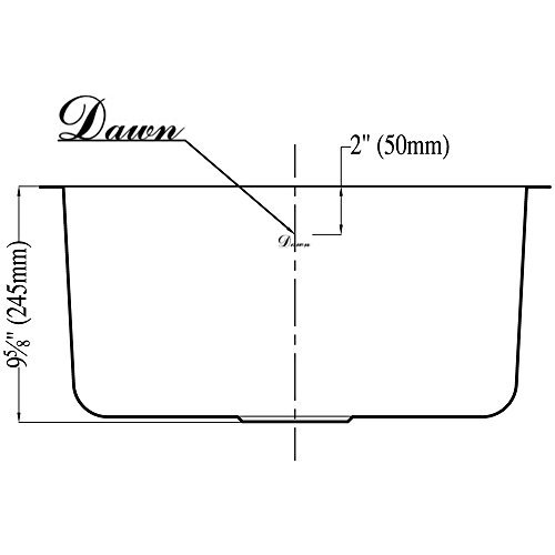 Dawn ASU103 Undermount Single Bowl Sink, Polished Satin