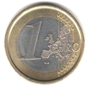 2002 Italy Bi-metallic 1 Euro Coin KM#216 - Leonardo da Vinci Vitruvian Man