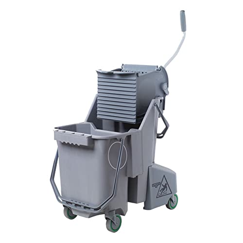 Mop Bucket and Wringer, 8 gal, Gray