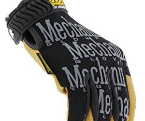 Mechanix Wear: The Original Material4X Synthetic Leather Work Gloves with Secure Fit, Abrasion Resistant, Added Durability, Safety Gloves for Men, Multi-Purpose Use (Brown, Large)