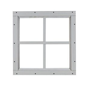 Square Shed Window 12" X 12" White Flush Mount, Playhouse Windows, Chicken Coop Windows