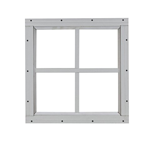 Square Shed Window 12" X 12" White Flush Mount, Playhouse Windows, Chicken Coop Windows