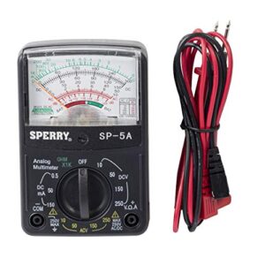 sperry instruments hsp5 5 function analog multi-meter, manual 13 range, 300v ac/dc