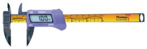 thomas - 3418 digital caliper, carbon fiber, inch/metric, narrow tip jaw, 0-6" range, +/-0.01" accuracy, 0.01" resolution, meets iso 17025 specifications