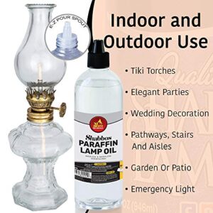 Paraffin Lamp Oil - Clear Smokeless, Odorless, Clean Burning Fuel for Indoor and Outdoor Use with E-Z Fill Cap and Pouring Spout - 32oz - by Ner Mitzvah