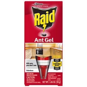 raid ant gel, kills ants you don't see, continues killing for up to 1 month, odorless bug control, 1.06 oz