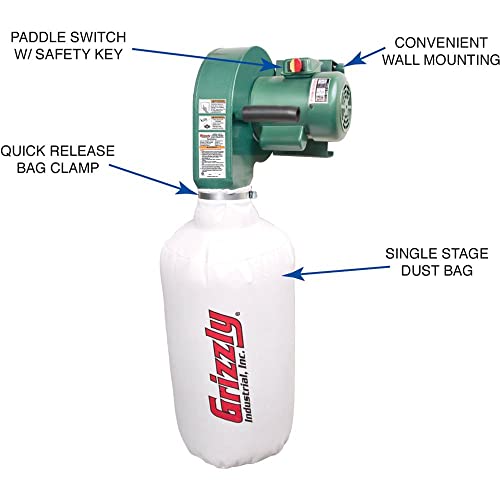 Grizzly Industrial G0710-1 HP Wall Hanging Dust Collector