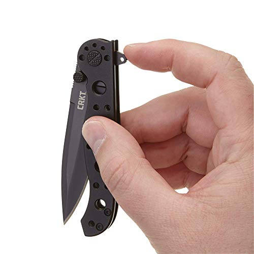 CRKT M16-01KS EDC Folding Pocket Knife: Everyday Carry, Black Blade, Frame Lock, Stainless Steel Handle, Reversible Pocket Clip