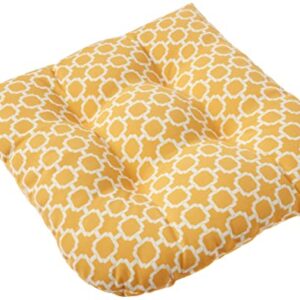 Pillow Perfect Outdoor/Indoor Hockley Banana Tufted Seat Cushions (Round Back), 2 Count (Pack of 1), Yellow