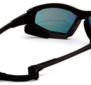 Pyramex Safety Highlander XP Eyewear, Black-Gray Frame/Sky Red Mirror Anti-Fog Lens