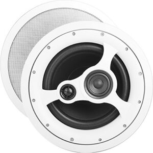 osd audio 10” in-ceiling speaker – 150w stereo system, pivoting tweeter, ice1080hd