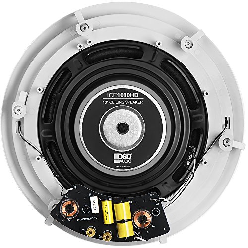 OSD Audio 10” in-Ceiling Speaker – 150W Stereo System, Pivoting Tweeter, ICE1080HD