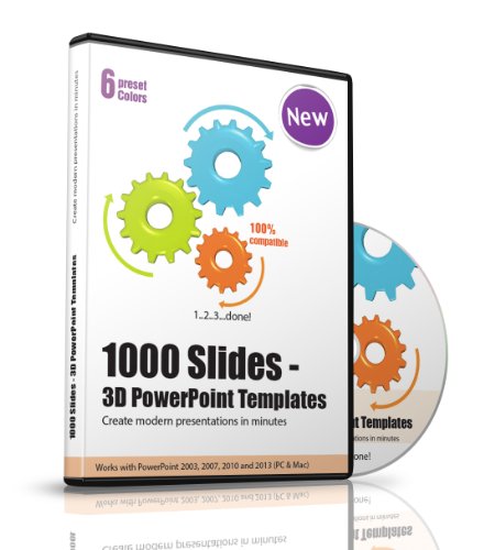 1000 Deluxe 3D Powerpoint Templates, Slides and Charts - Modern Presentations for Business, Companies, Communication, Marketing, Manager, Salesman, Sales, Toastmasters, Entrepreneurs, Consultants, CEOs, Teams, Speakers Etc. - Real product no Download-Link