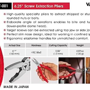 VAMPLIERS 6.25" Screw Extraction Multipurpose Pliers with Unique Non-Slip Jaws. Patented Stripped Screw Remover Tool. Effeciently extracts any damaged or rusted screws/fasteners. Made in Japan: VT-001