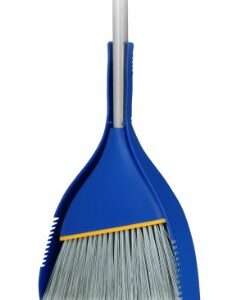 Superio Clip-On Dustpan - Heavy Duty Blue Plastic, Easy Grip Clip On Dust Pan with Rubber Edge, Detailed Sweeping Debris, Fits Standard Brooms Home & Commercial Dusting & Cleaning Tool (1)