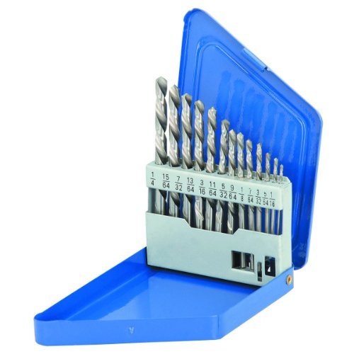 13 Piece Left-Hand Drill Bit Set HSS Double Flute