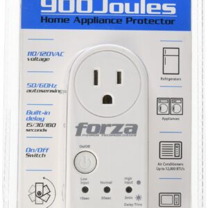 Forza- Voltage Protector- 18,000A Protector, 900 Joules, 350 Degree Rotation Function, 3 LED Indicators- Brownout Surge Plug