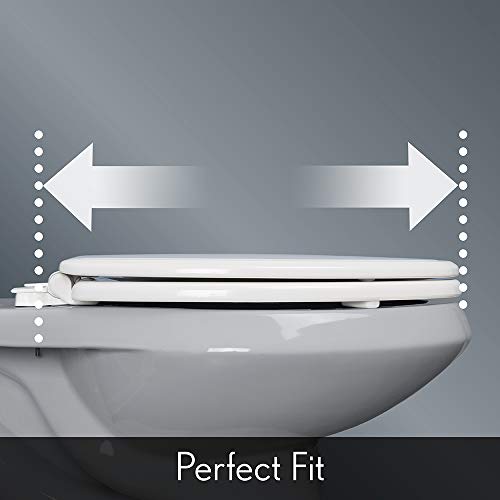 BEMIS 19170CHSL 047 Alesio II Toilet Seat with Chrome Hinges will Slow Close, Never Loosen and Provide the Perfect Fit, ELONGATED, Durable Enameled Wood, Black