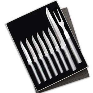 rada cutlery meat lover’s 8-piece steak knife gift set – stainless steel blades with aluminum handles