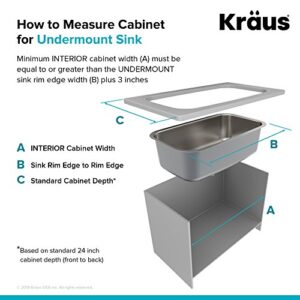 Kraus KBU25 32 inch Undermount 40/60 Double Bowl 16 gauge Stainless Steel Kitchen Sink
