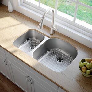 Kraus KBU25 32 inch Undermount 40/60 Double Bowl 16 gauge Stainless Steel Kitchen Sink