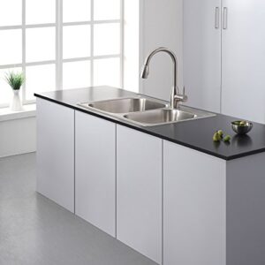 Kraus KTM32 Premier Kitchen Sink Double Bowl, 33.13, Satin