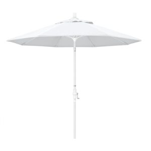california umbrella gscuf908170-f04 9' round aluminum fiberglass rib market patio umbrella, white pole