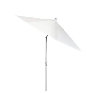 California Umbrella GSCUF908170-F04 9' Round Aluminum Fiberglass Rib Market Patio Umbrella, White Pole