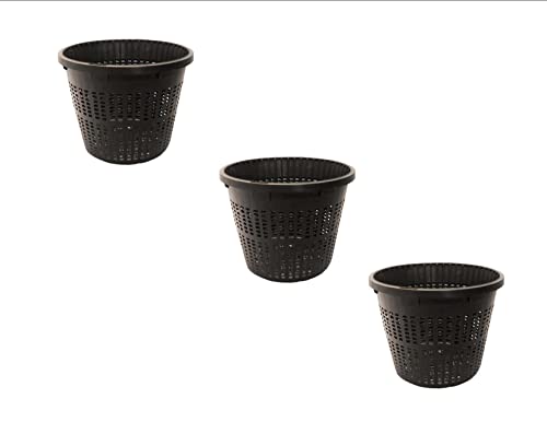 Pond H2o 5" Round Water Garden Pond Aquatic Plastic Mesh Slotted Plant Basket X 3 Pack, Plastic Water Garden Planting Basket Aquaponics, Hydroponics Slotted Mesh