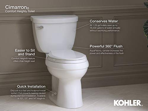 KOHLER K-4167-0 Cimarron 1.6 GPF Tank, White