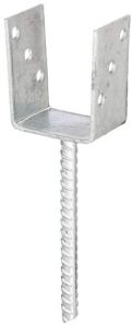 gah-alberts 214104 u-shaped post holder with concrete base made from ribbed steel hot-dip galvanised width 91 mm