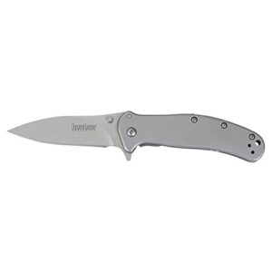 Kershaw Zing SS Pocketknife, 3" 8Cr13MoV Stainless Steel Blade, Assisted Thumb-Stud and Flipper Opening EDC