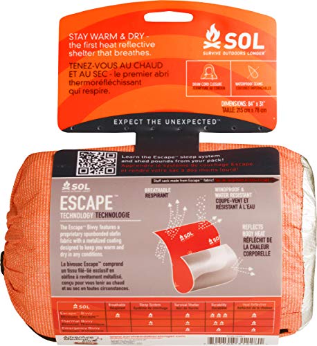 Survive Outdoors Longer 70% Reflective Escape Bivvy, Orange