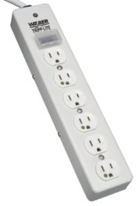 tripp lite hospital-grade surge protector medical power strip, 6 outlets, right-angle nema 5-15phg plug, 10 foot / 3m cord, 1050 joule protection (sps610hgra)